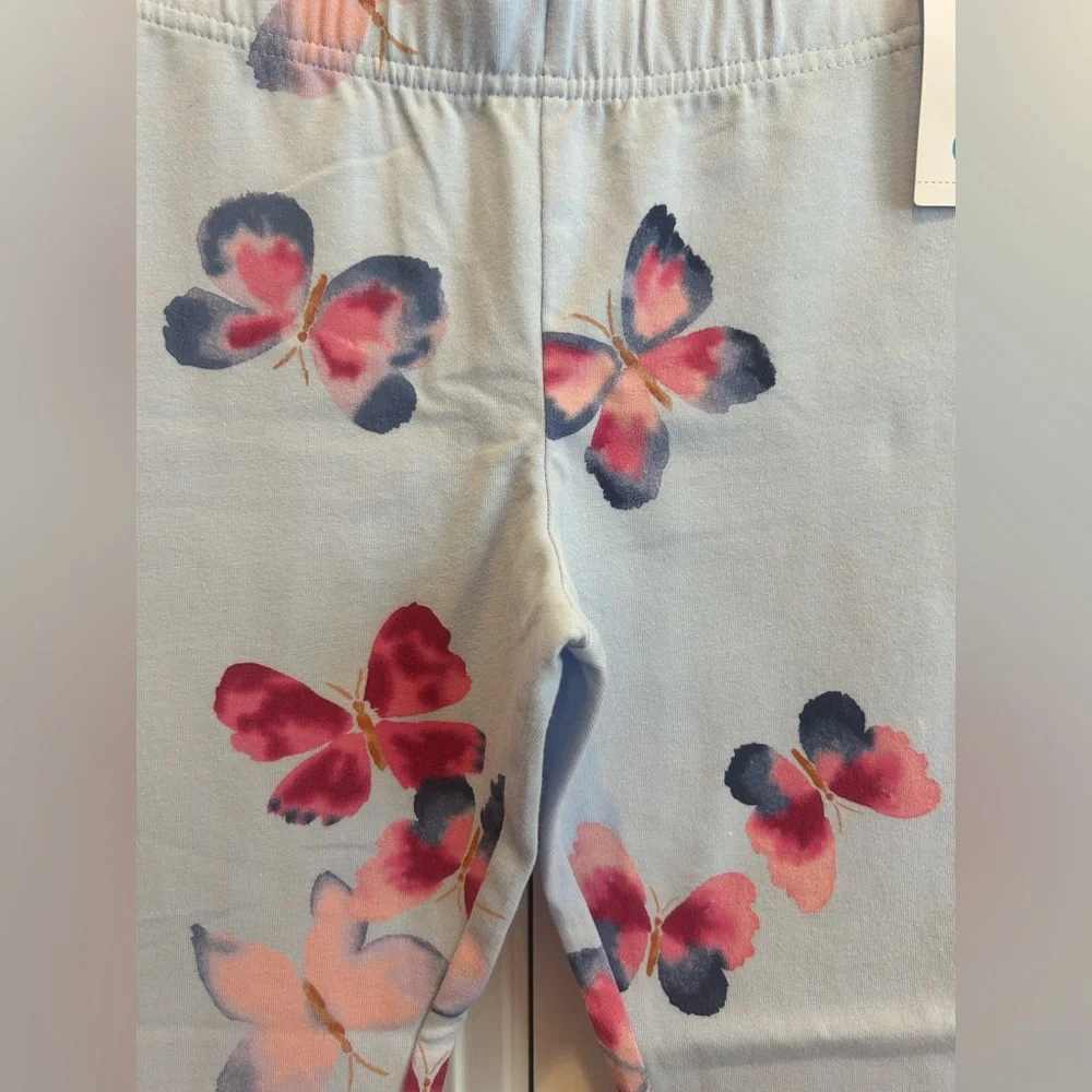 Carter's Blue Butterfly Floral Print Kids Leggings 🦋